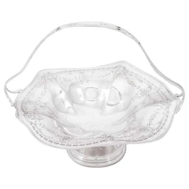 Metal Frank Whiting Sterling Basket For Sale - Image 7 of 7