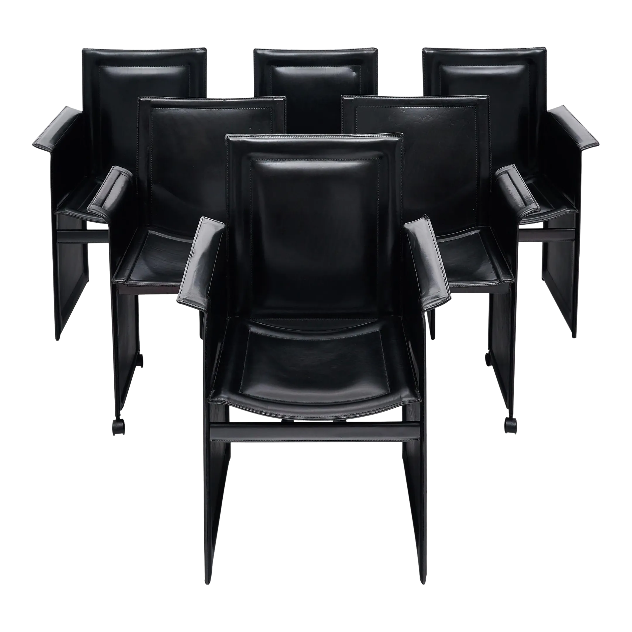 Set of Six “Korium” Armchairs by Tito Agnoli for Matteo Grassi