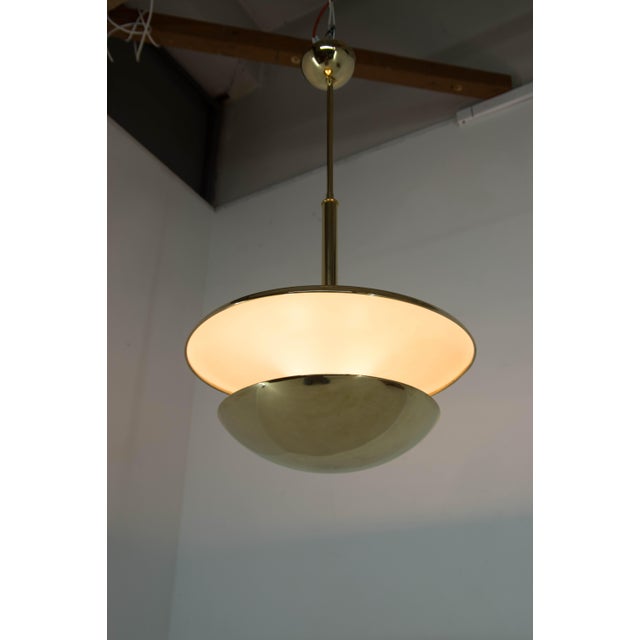 Bauhaus Brass Bauhaus Chandelier attributed to Franta Anyz, 1920s For Sale - Image 3 of 15