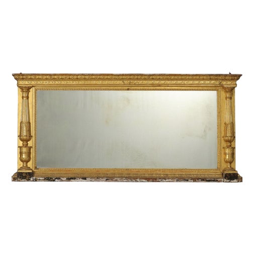 Antique Restoration Carved Gilded Wood Mirror, Italy, 19th Century For Sale