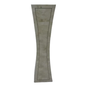 Post-Modern Karl Springer Style Tessellated Stone and Brass Pedestal