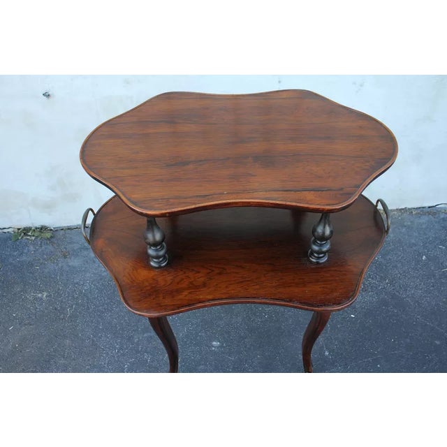 Early 20th Century Early 20th Century Very French Rosewood Two-Tier Server Table For Sale - Image 5 of 10
