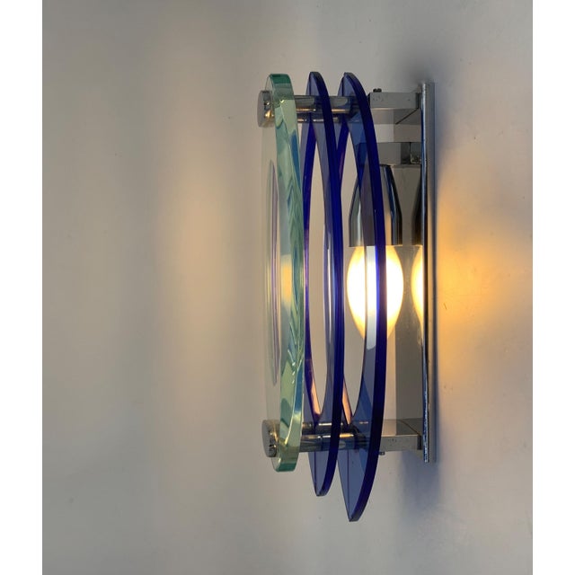Glass Wall Lamps by Veca, Italy, 1970s, Set of 2 For Sale - Image 4 of 6