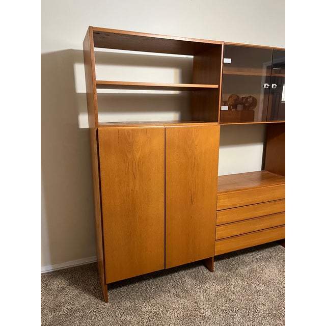 Mid-Century Modern Mid-Century Modern Teak Wall Unit For Sale - Image 3 of 7