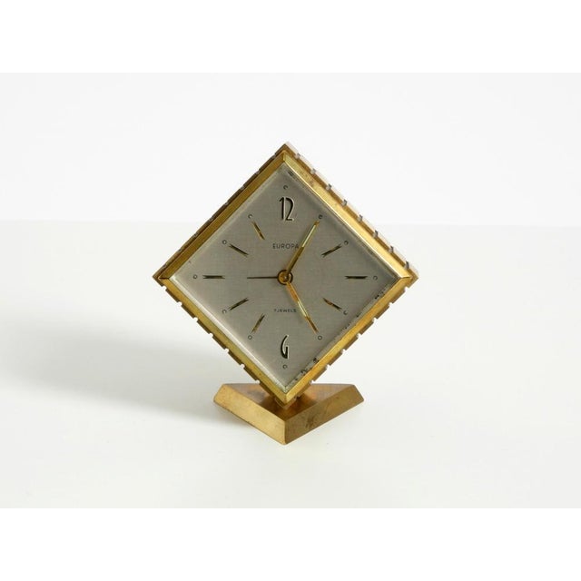 Small Mechanical Brass Alarm Clock from Europa, 1960s For Sale - Image 6 of 18