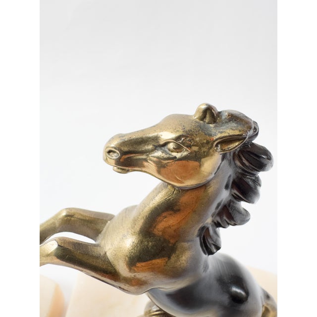 Pair of French Art Deco Rearing Horse Bookends, Signed Tedd, C. 1930 For Sale - Image 15 of 18
