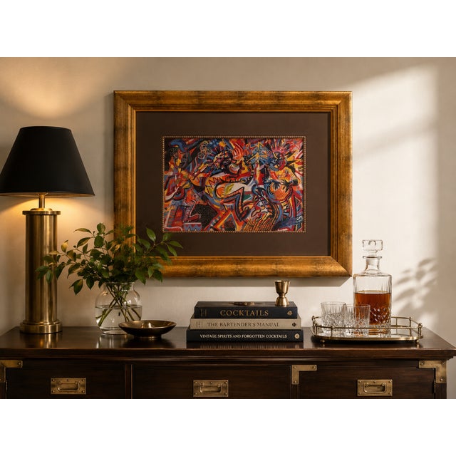 Large Framed “Bar Jazz Collection” Contemporary Abstract Jazz Artwork For Sale - Image 4 of 8