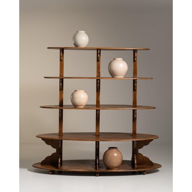 Mid 20th Century 20th Century France Rich Walnut Brown Carved Walnut Five-Tier Dessert Stand For Sale - Image 5 of 10
