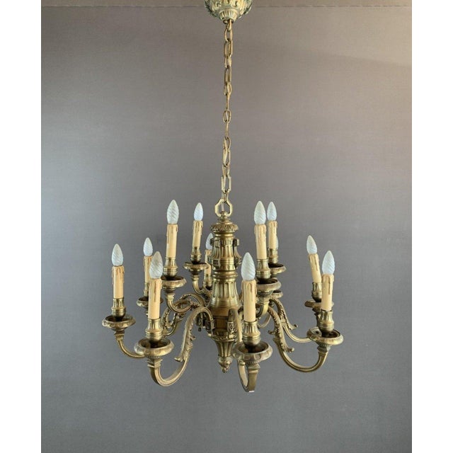 Early 20th Century Bronze Chandelier For Sale - Image 9 of 9