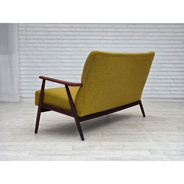 Vintage Danish Two-Seater Sofa in Furniture Wool and Teak Wood, 1960s For Sale - Image 13 of 18