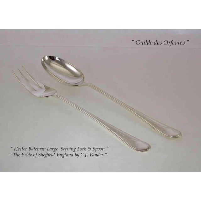Silver New Sheffield Finest Hester Bateman Pattern Flatware Set for 12- 76 Pieces For Sale - Image 8 of 12