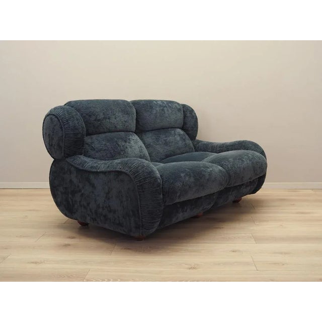 Vintage Italian Navy Blue Velour Sofa, 1970s For Sale - Image 9 of 15