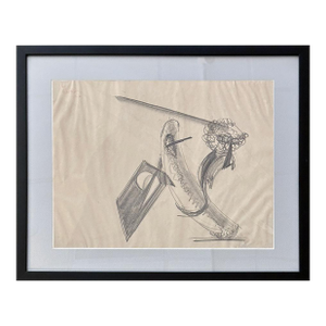 Robert Berks Original 1962 Graphite Drawing Series 18 X 21, Framed