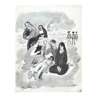 Yves Brayer Pencil Hand-Signed Drawing1962 For Sale