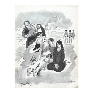 Yves Brayer Pencil Hand-Signed Drawing1962