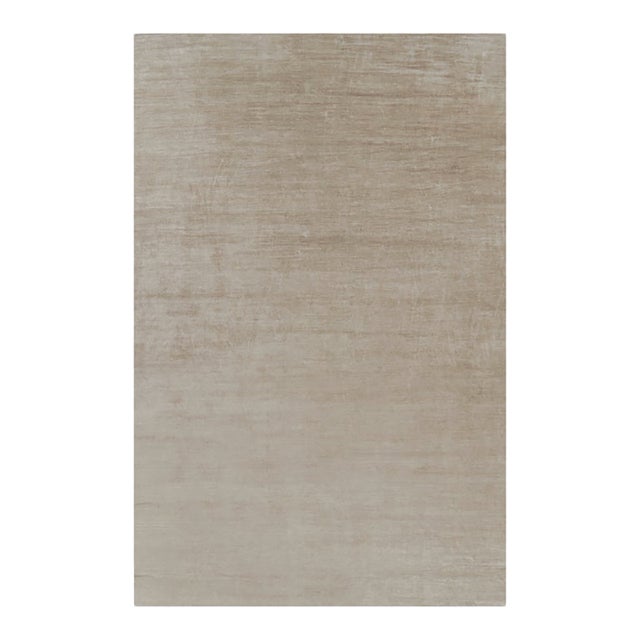 Rug & Kilim’s Oversized Modern Textural Rug in Beige-Brown Stripes and Striae - 13x24 For Sale