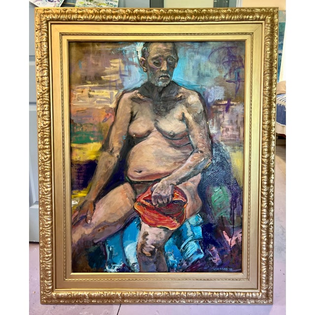 2020s Hat in Hand, Portrait of a Man, Life Size Oil Paintings, by Van Ness For Sale - Image 5 of 7