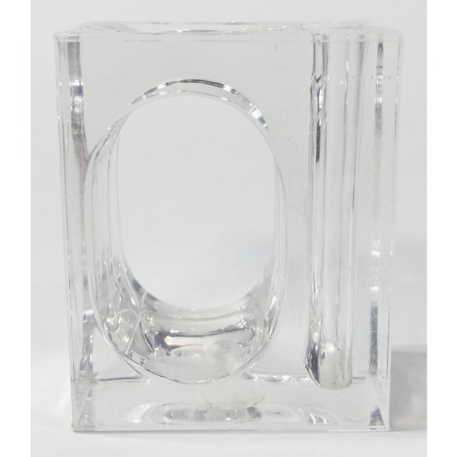 Mid 20th Century Vintage Lucite Napkin Rings With Bud Vases, Set of 4 For Sale - Image 5 of 6