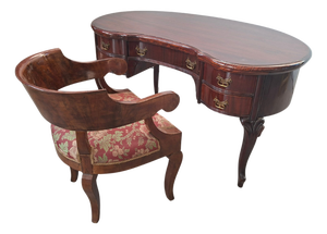 Bean-Shaped Desk and Tub Chair, 1960s, Set of 2