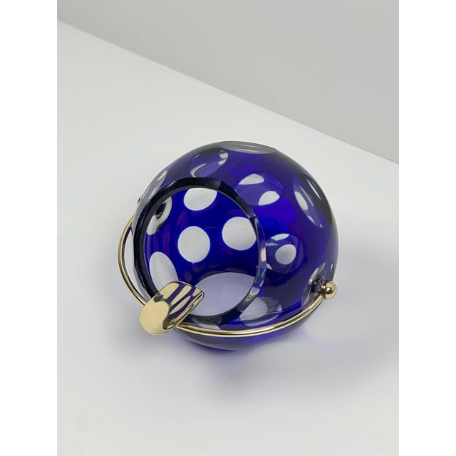 Cobalt Blue Cut-to-Clear Glass Ashtray by Marita Voigt, 1960s For Sale - Image 9 of 10