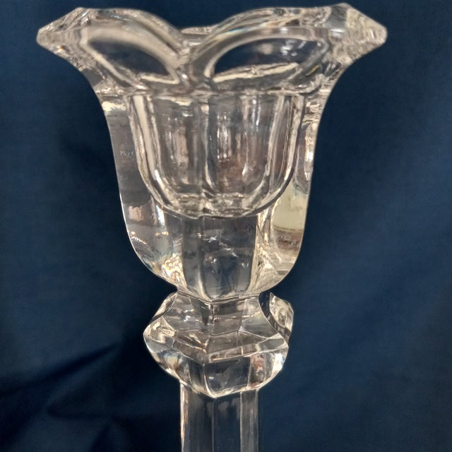 Ebeling & Reuss 1980s Ebeling and Reuss Co. German Lead Crystal Candle Holders- a Pair For Sale - Image 4 of 8