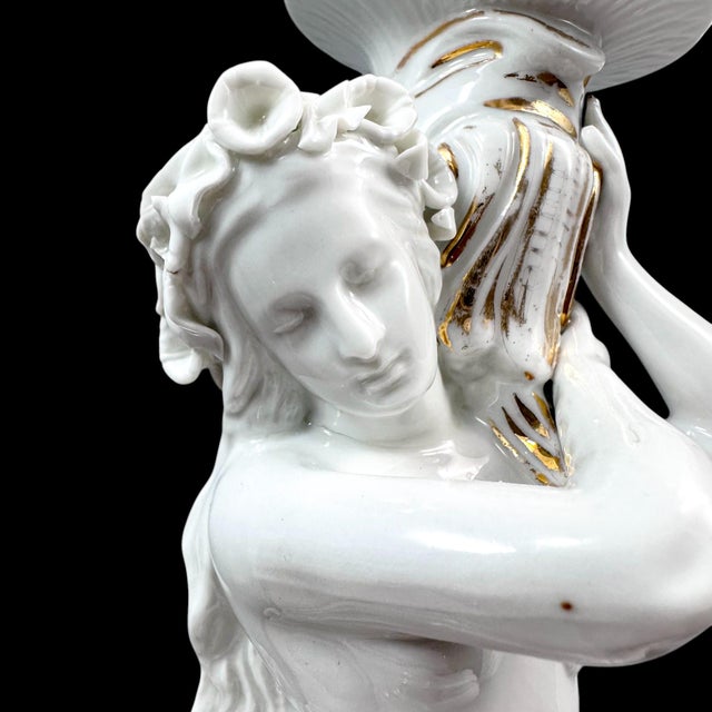 Victorian Porcelain Figural Candlesticks, Set of 2 For Sale - Image 6 of 18