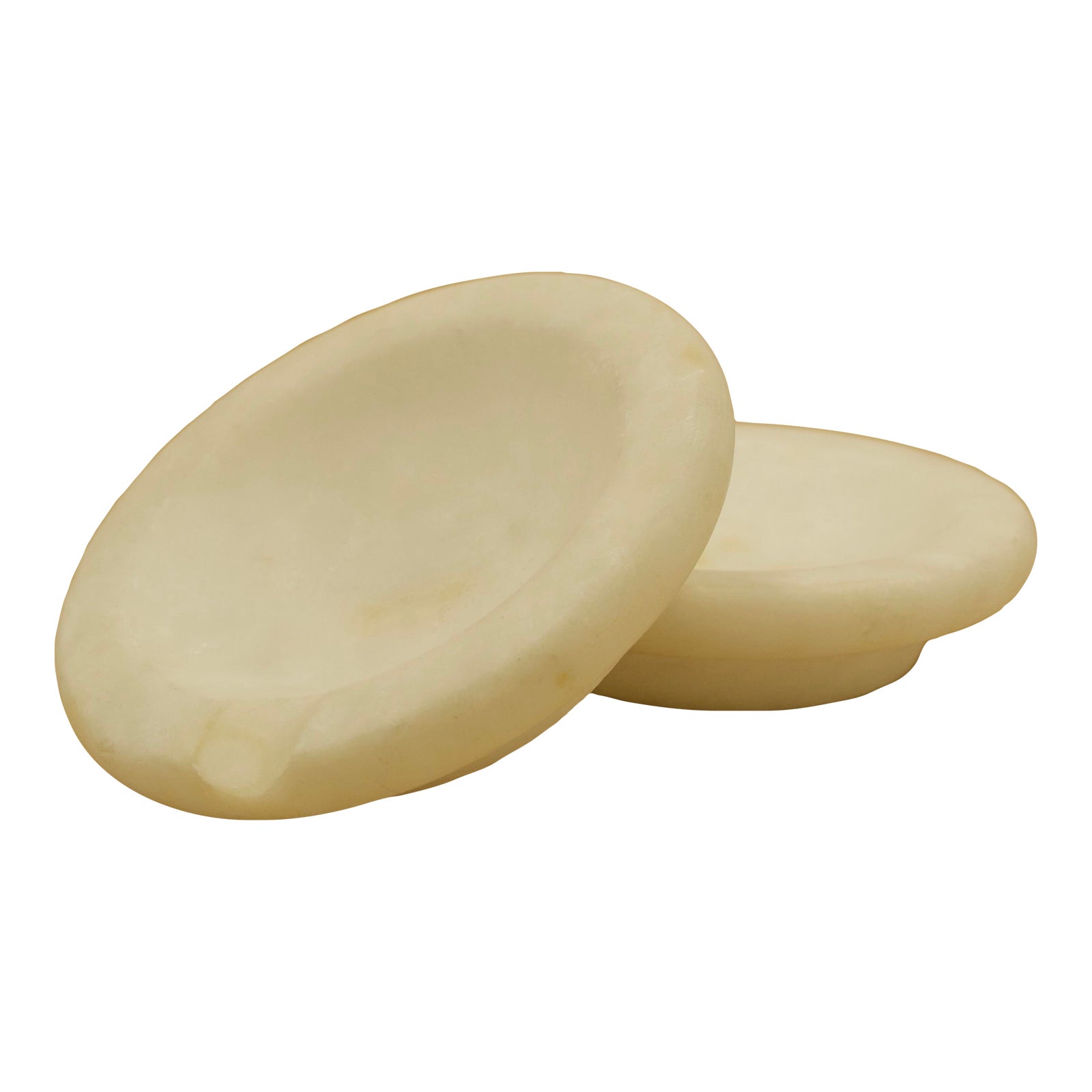 Pair of Italian Alabaster Stone Ashtrays / Sculptural Catchall Objects ...