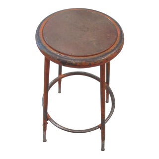 Industrial Metal Work Stool For Sale
