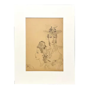 Late 1930s/Early 1940s Fashion Study of Women Wearing Hats