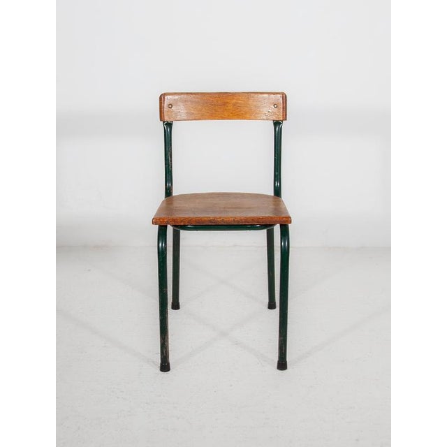 Industrial Mid-Century Modern Industrial School Chair by Willy Van Der Meeren for Tubax, 1950s For Sale - Image 3 of 12