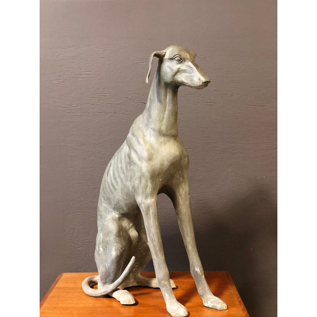 Large Vintage Brass GreyHound Statue Chairish