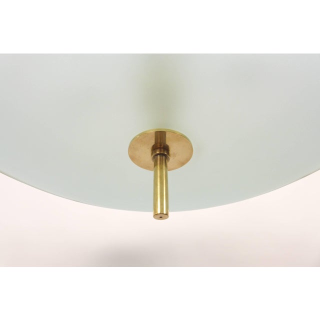 Brass Etched Glass Chandelier in the style of Pietro Chiesa for Fontana Arte - a Pair For Sale - Image 8 of 10