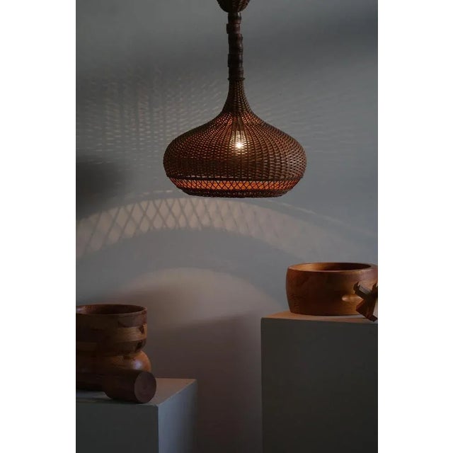 Mid-Century Danish Rattan Pendant, 1960s For Sale - Image 3 of 11