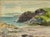 Irish Mid-Century Coastal Landscape Watercolor Painting, Inscribed 1983, Bernard McDonagh. A beautifully captured mid-...