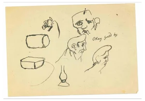 Mino Maccari, Ok Goodbye, Original Drawing, 1950s