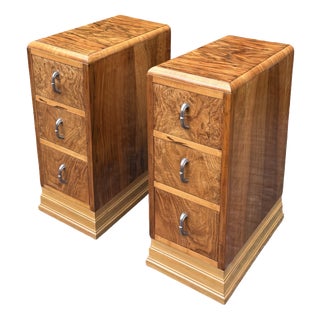 Art Deco Bedside Cabinets, 1930s, Set of 2 For Sale