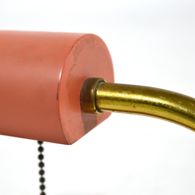 Salmon 1900s Mid-Century Modern Gilbert Rohde Style Midcentury Desk Lamp For Sale - Image 8 of 10