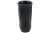 Black amethyst glass vase, dark purple when backlit, with art deco style deep fluted texture and a scallop rim. Marked...