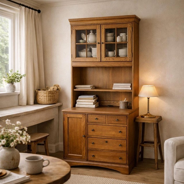Hooker Furniture Oak Executive Cabinet Hutch With Power Panel, 1990s For Sale - Image 16 of 16