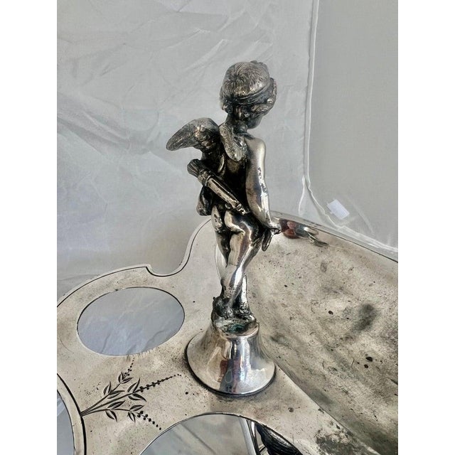 Metal Early 20th Century Ornate Wilcox Silver Plate Serving Dish, Late Victorian, Angels, Usa For Sale - Image 7 of 15