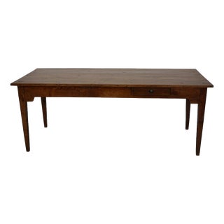 Late 19th Century French Rustic Oak Farmhouse Dining Table For Sale