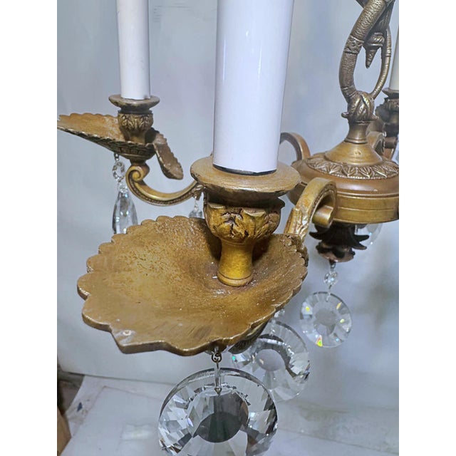 1920s Classic Brass Spanish Style Chandelier For Sale - Image 4 of 11