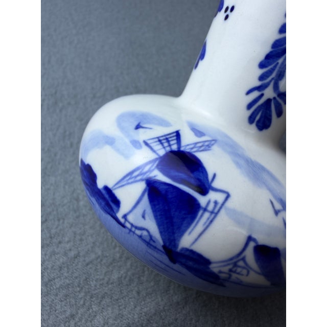 Vintage Hand-Painted Delft Blue Bud Vase, Windmill Motif, Pattern 528 For Sale - Image 14 of 18