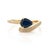 Luxury 1.12ct Blue Sapphire & Diamond Statement Ring Size 5.5 in 14k Gold For Sale - Image 4 of 16