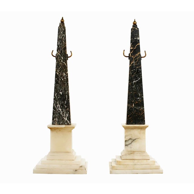 A Pair of Grand Tour Variegated Marble Obelisks For Sale - Image 4 of 7
