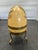 Asian Vintage Gold Beige Cloisonne Enamel Brass Egg on Stand Lift Off Trinket Box 6" For Sale - Image 3 of 10