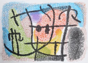 "Cartones" Framed Lithograph by Joan Miro
