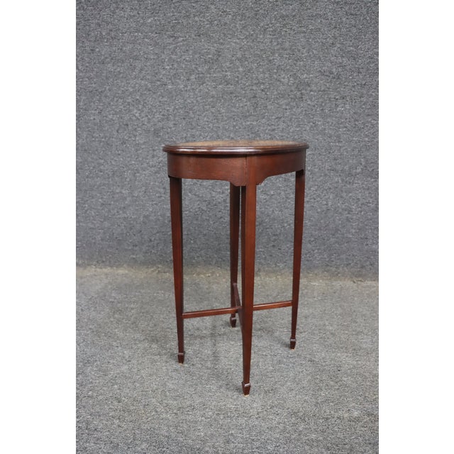 Edwardian Style Mahogany Parquetry Top Cocktail Table With Shell Inlay For Sale - Image 10 of 11