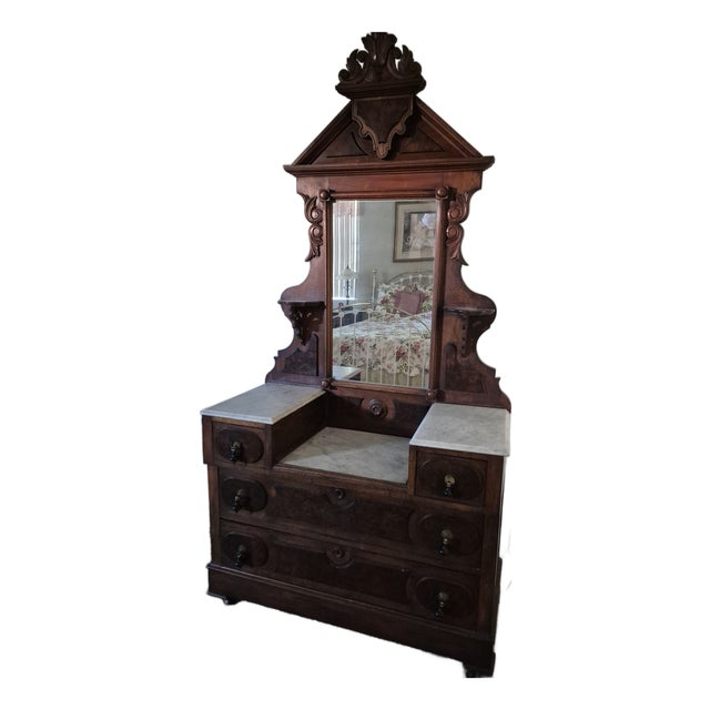 19th-Century Victorian Renaissance Revival Drop-Center Dresser For Sale