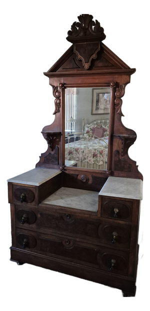 19th-Century Victorian Renaissance Revival Drop-Center Dresser